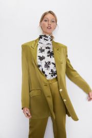 BUTTONED SATIN EFFECT BLAZER at Zara